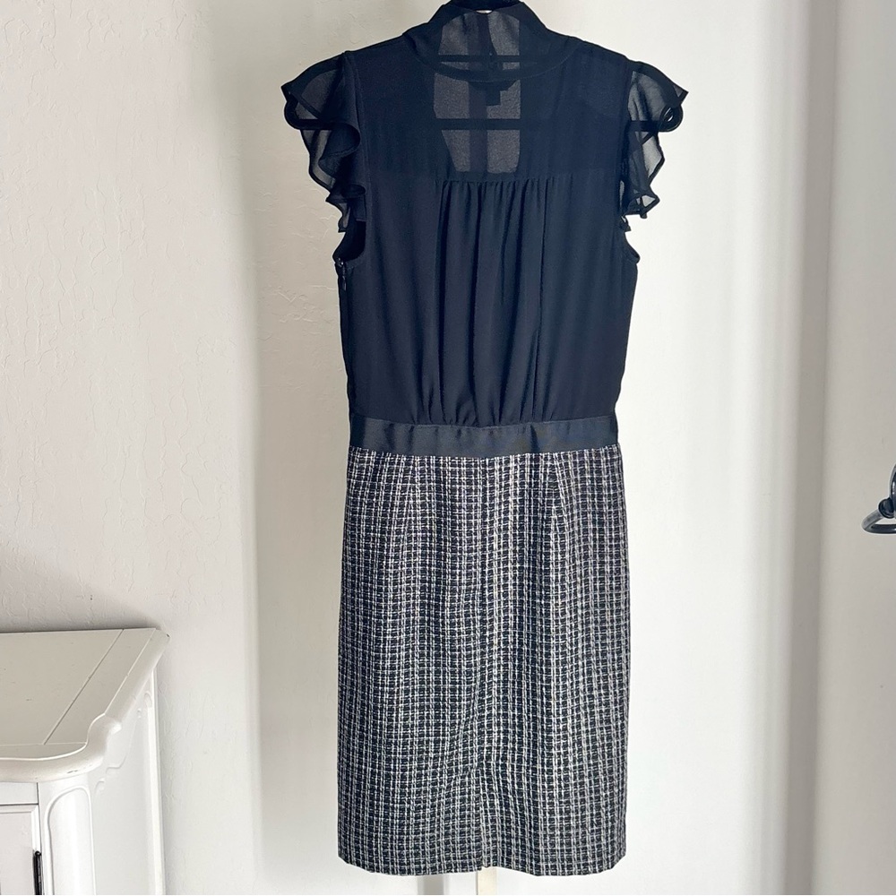 Banana Republic Docking Tweed Skirt Dress with Black Chiffon Secretary Blouse, - Picture 3 of 11